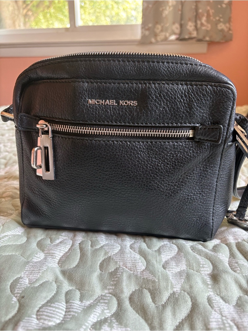 Michael Kors Black Pebbled Leather Crossbody